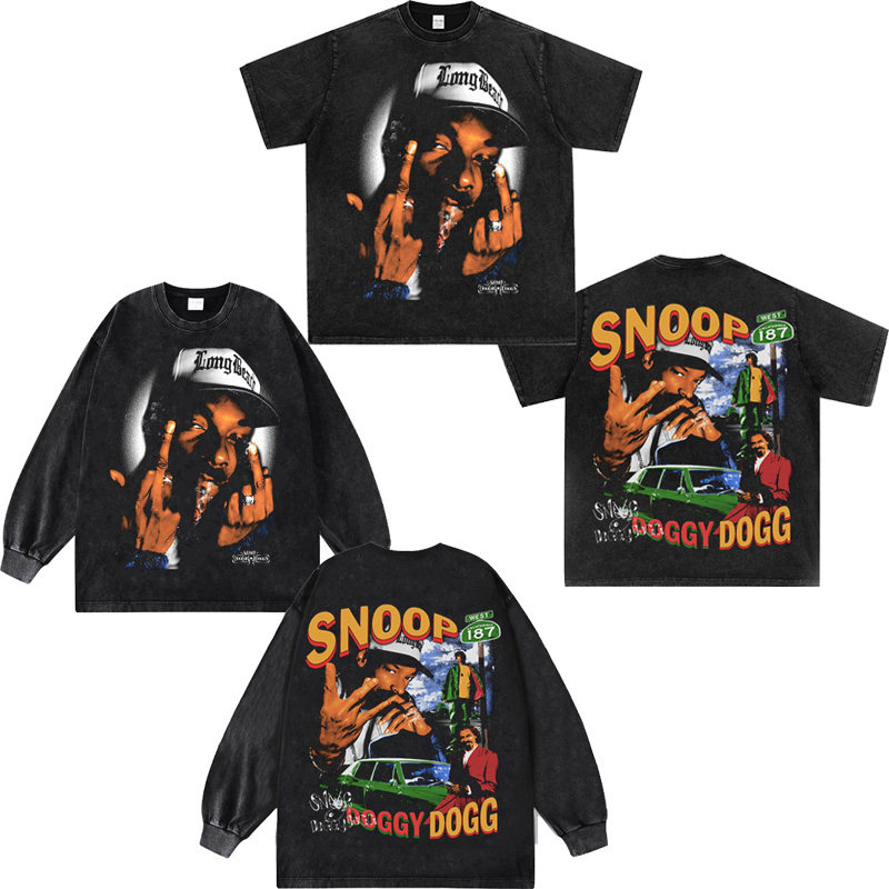 Snoop Dogg狗爷西海岸饶舌教父美式Vintage纯棉半袖街头潮宽松t恤