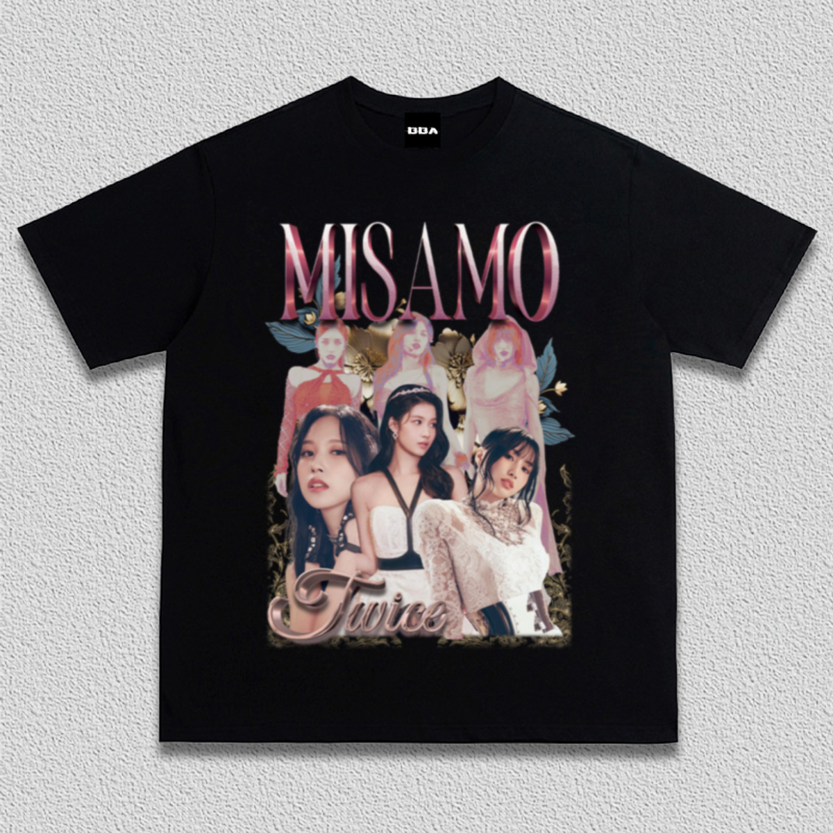 TWICE女团周边MISAMO小分队名井南凑崎纱夏平井桃美式纯棉复古T恤