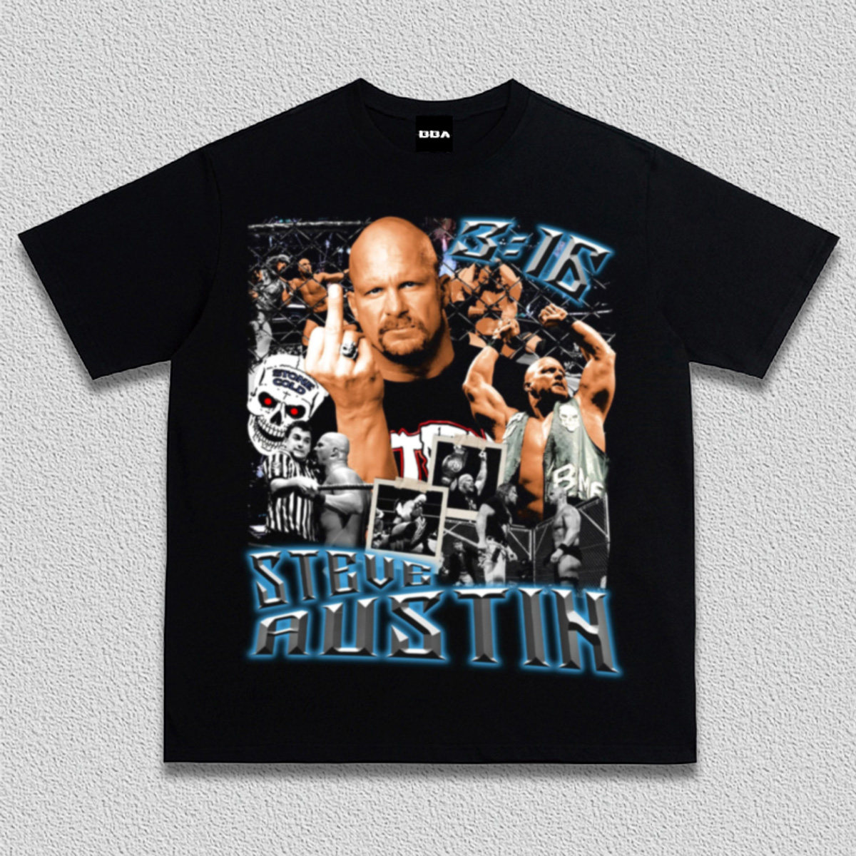 Steve Austin史蒂夫奥斯汀WWE美式复古重磅纯棉T恤宽松印花男短袖