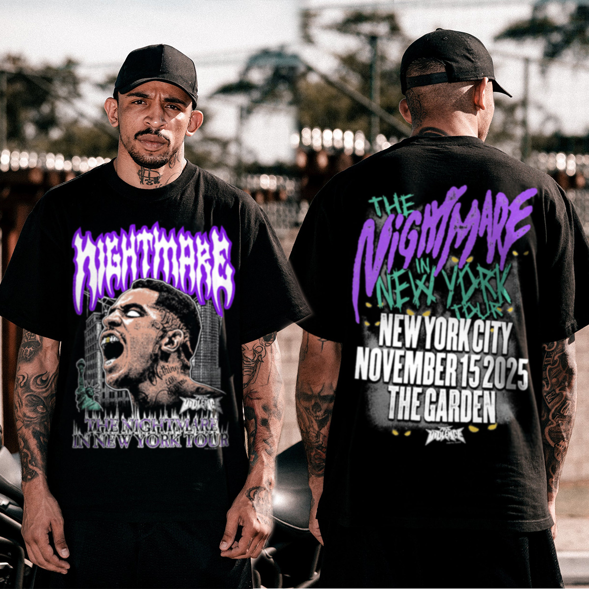 梦魇 卡洛斯普拉特斯同款美式重磅纯棉复古长短袖圆领宽松透气T恤