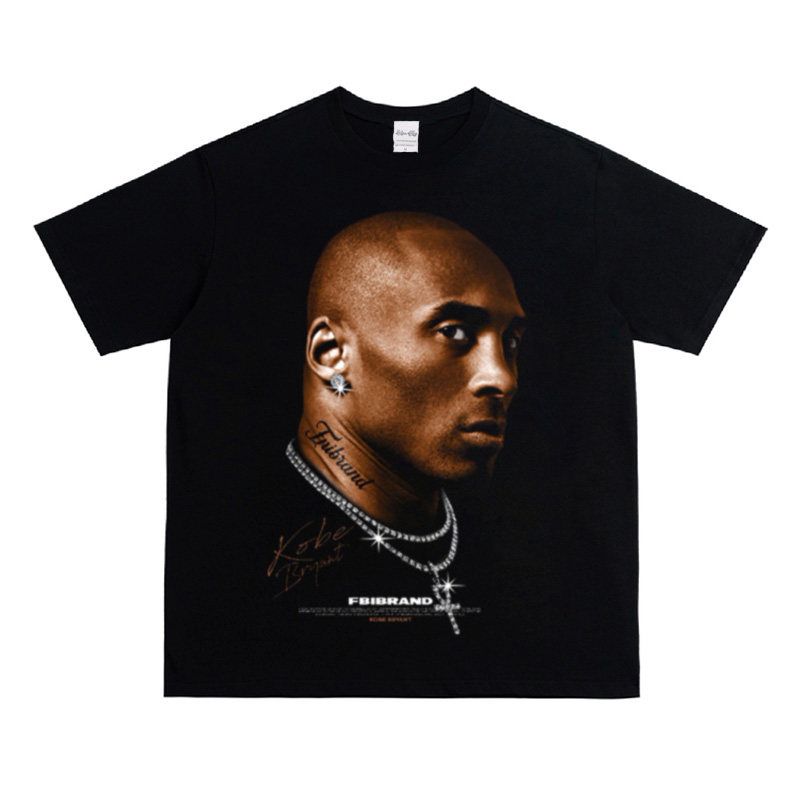 Kobe 科比-时尚版美式篮球员重磅纯棉圆领短袖爆款水洗t恤夏上衣