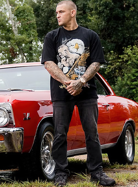 UFC拳击钻石达斯汀Dustin Poirier同款印花短袖美式复古纯棉T恤