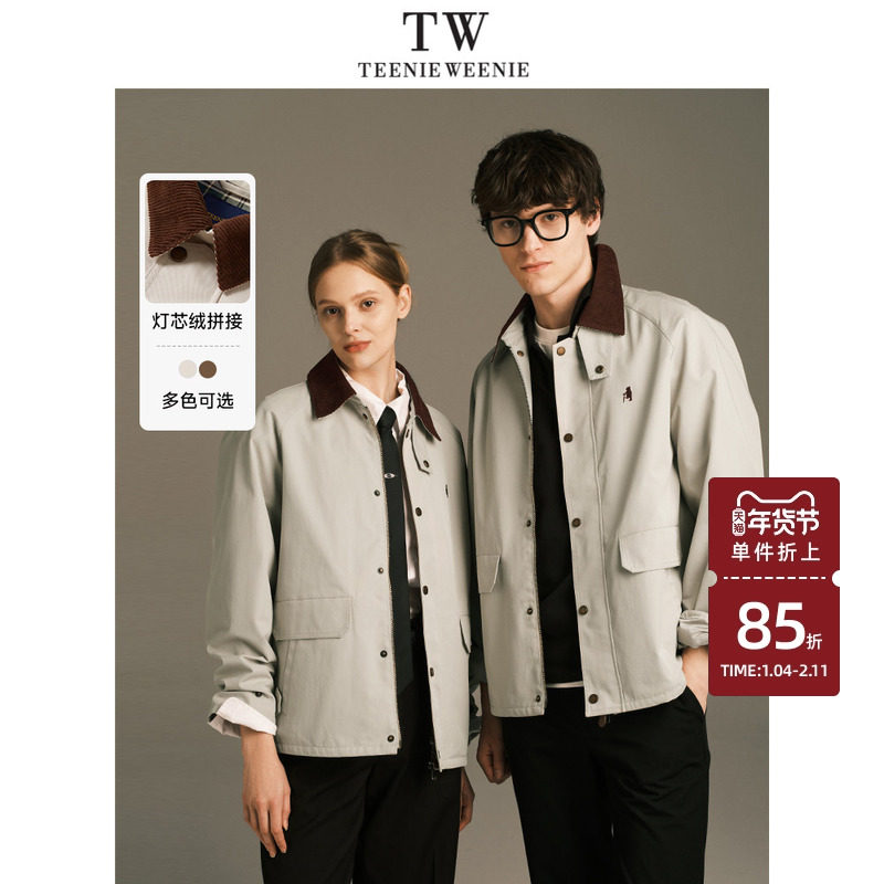 TeenieWeenie小熊男装秋冬简约复古潮流工装翻领宽松美式