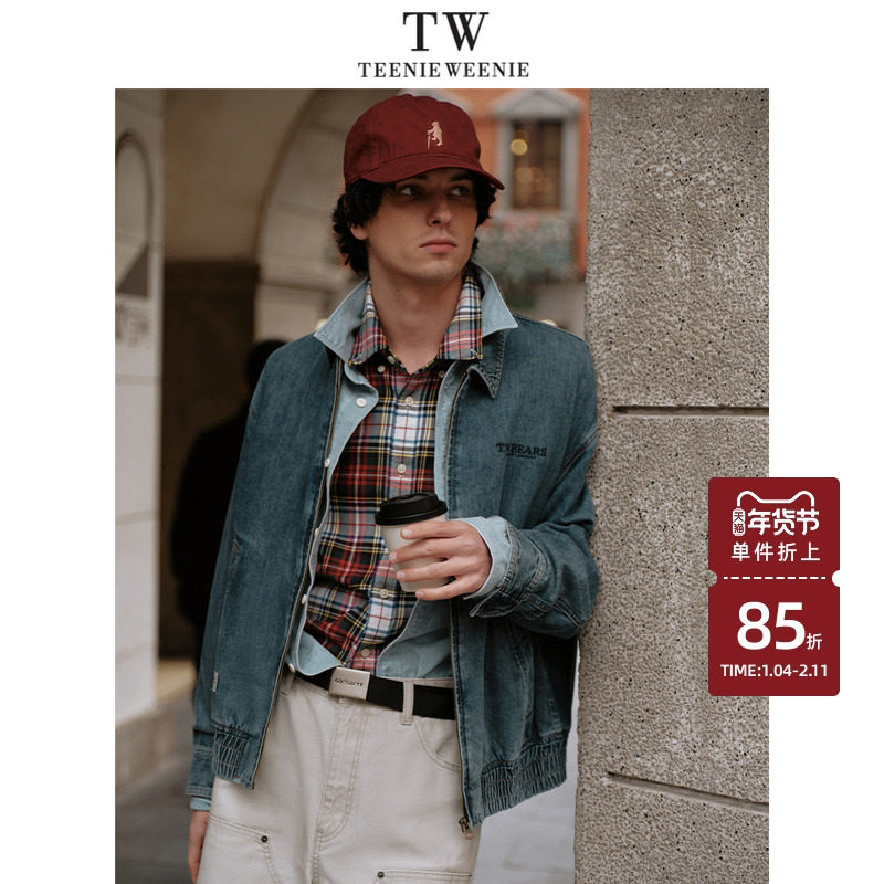 TeenieWeenie小熊男装外套2025春季新款休闲复古随性