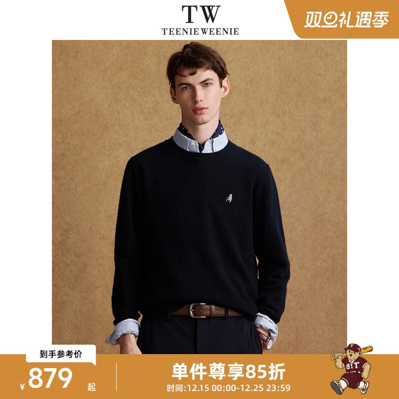TeenieWeenie小熊男装简约时尚毛衣冬季圆领休闲羊绒保暖