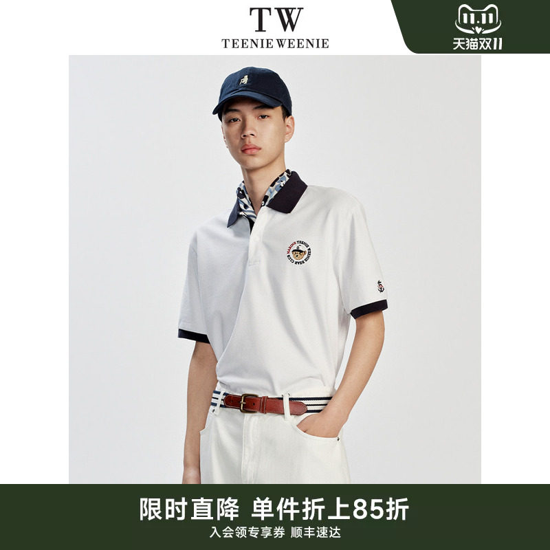TeenieWeenie小熊男装2026年夏季清爽凉感速干撞色宽松短袖polo衫