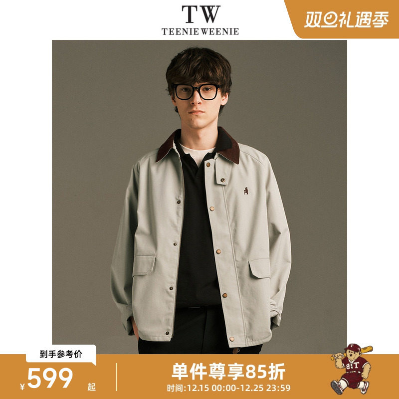 TeenieWeenie小熊男装翻领工装美式休闲秋季宽松夹克男士