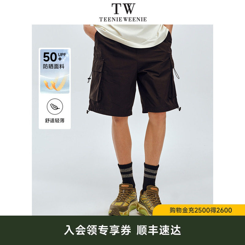 TeenieWeenie小熊男装防晒黑色短裤运动休闲五分裤