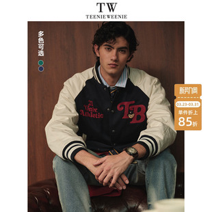 立领潮酷棒球服外套 新款 TeenieWeenie小熊男装 撞色棉服2025年春季