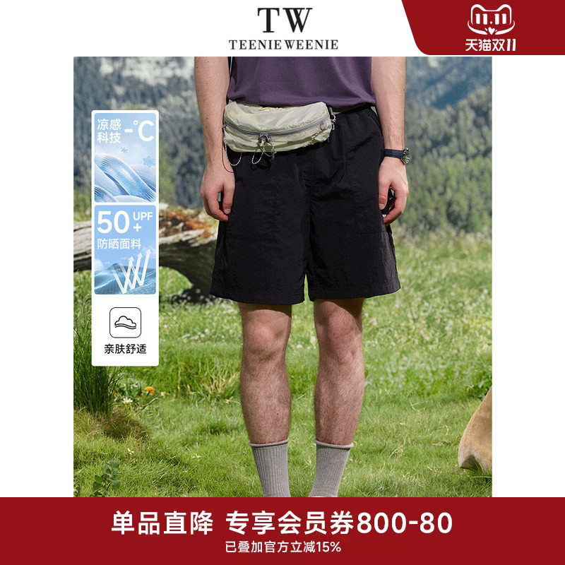 TeenieWeenie小熊男装美式休闲宽松简约口袋抽绳夏季短裤