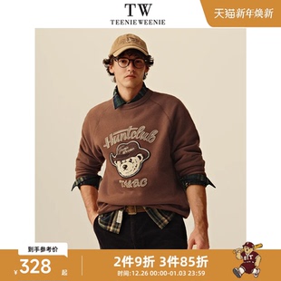 街头风卫衣 宽松插肩字母圆领舒适复古美式 Teenie Weenie小熊男装