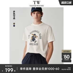 新款 TeenieWeenie小熊男裝 季 圓領(lǐng)休閑通勤短袖 字母T恤2025年夏季