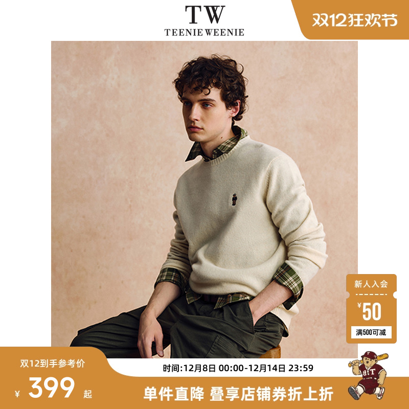 Teenie Weenie小熊男装日常休闲舒适保暖柔软针织衫上衣毛衣男款