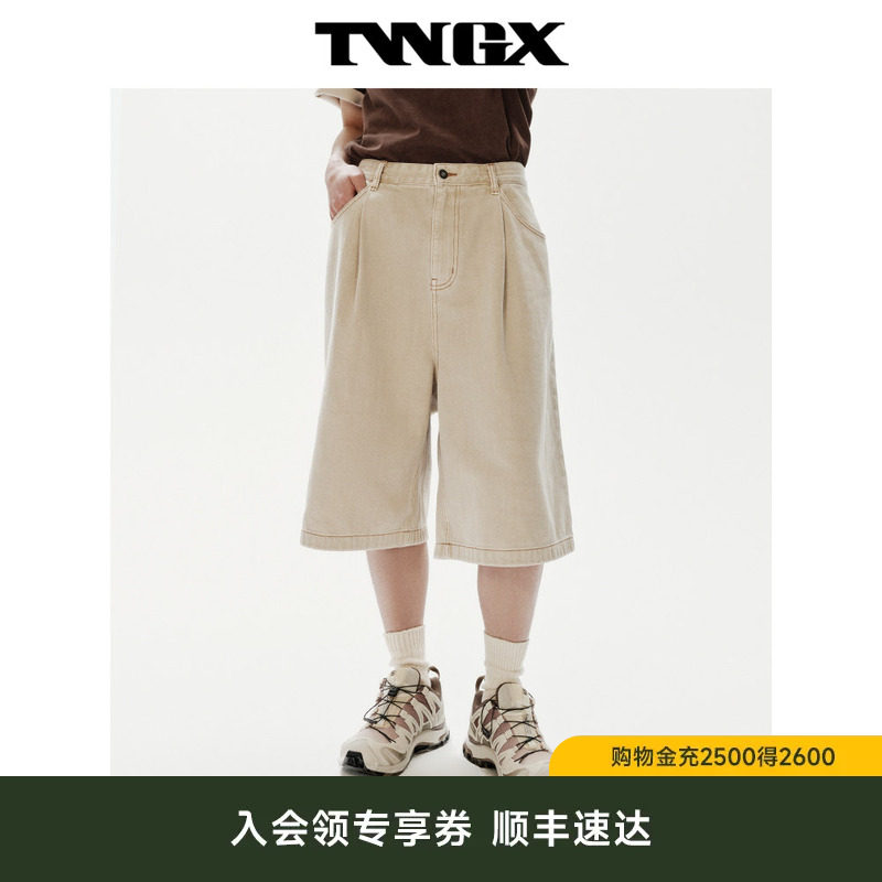 TeenieWeenie小熊男装2026年夏季新品休闲宽松牛仔五分裤纯棉短裤