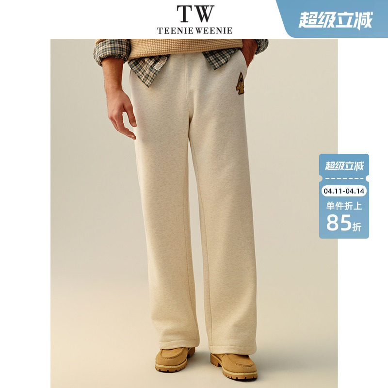 Teenie Weenie小熊男装直筒舒适通勤运动美式休闲长裤宽松卫裤