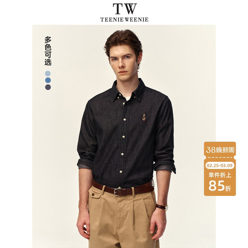 TeenieWeenie小熊情侣衬衫男款休闲美式外套长袖宽松牛仔上衣新款 - teenieweeniemen旗舰店出品