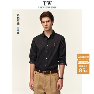 TeenieWeenie小熊情侣衬衫男款休闲美式外套长袖宽松牛仔上衣新款