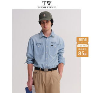 翻领休闲通勤牛仔外套衬衫 高级新款 衬秋季 TeenieWeenie小熊男装