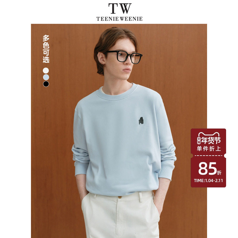 TeenieWeenie小熊男装卫衣秋冬新款松弛慵懒美式基础圆领