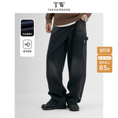 子牛仔长裤 休闲复古水洗宽松直筒裤 时尚 TeenieWeenie小熊男装