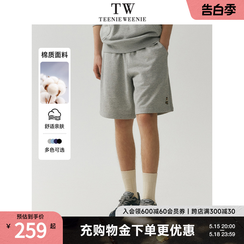 TeenieWeenie小熊男装卫裤男2024夏季新款休闲宽松直筒美式短裤子