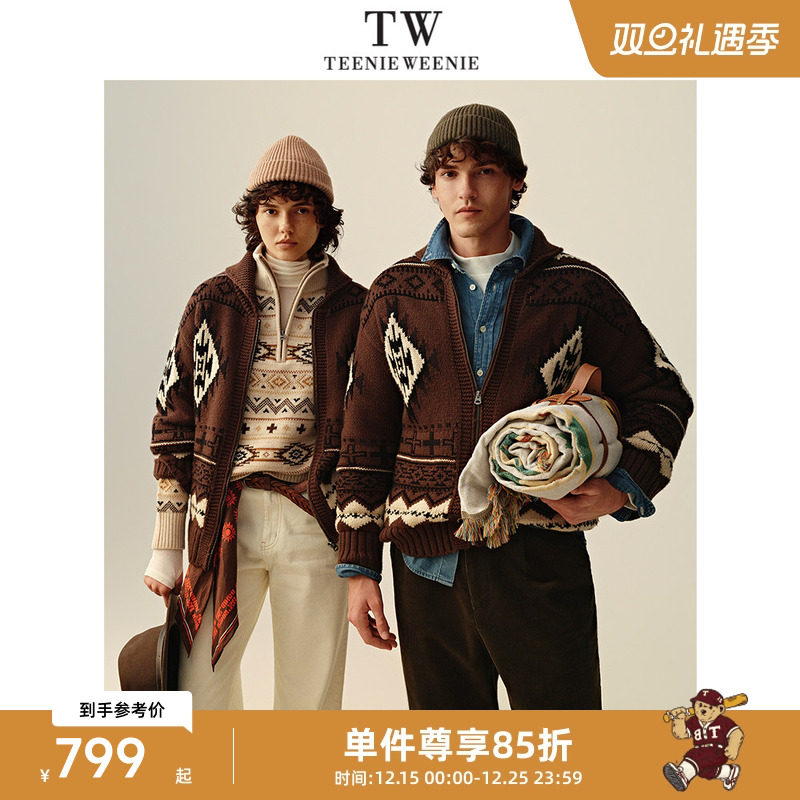 Teenie Weenie小熊男装羊毛混纺复古美式慵懒风毛衣