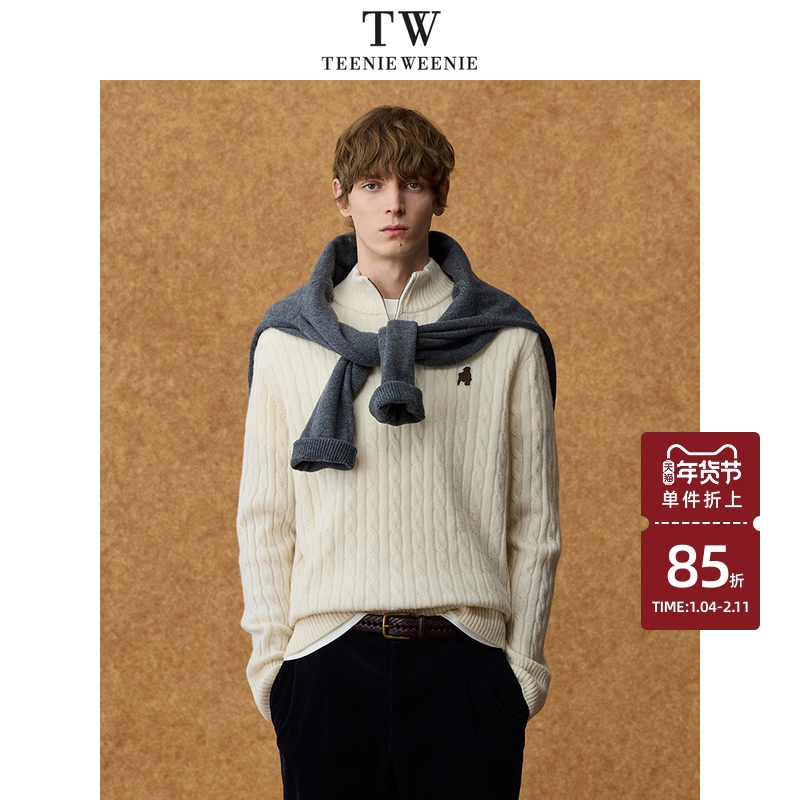 Teenie Weenie小熊男装复古保暖新款休闲长袖毛衣