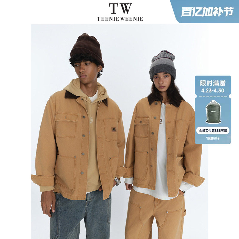 TeenieWeenie小熊男装美式街头风水洗做旧帆布休闲随性牛仔夹克