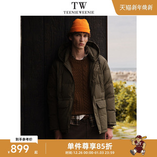 新款 简约连帽羽绒服男2024冬季 Weenie小熊男装 Teenie