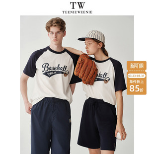 撞色圆领休闲时尚 TeenieWeenie小熊男装 新款 T恤2025夏季 上衣 短袖