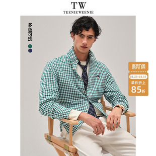 美式 TeenieWeenie小熊男装 新款 2025春季 休闲学院通勤衬衣 格纹衬衫