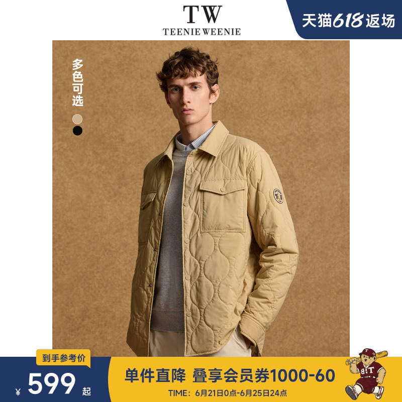 TeenieWeenie小熊男装简约时尚棉服冬季工装风衬衫领休闲