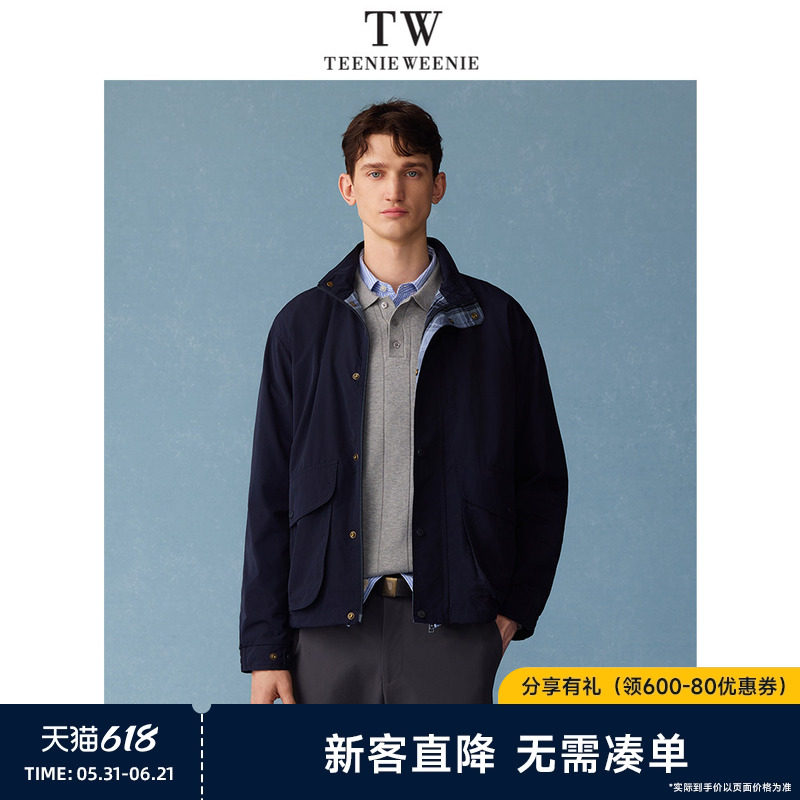 TeenieWeenie小熊男装2026夏季商务休闲款多口袋设计格子内衬夹克