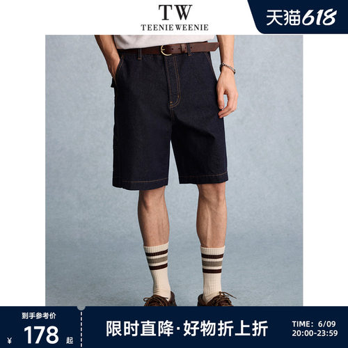 TeenieWeenie小熊男装夏季休闲简约宽松日常通勤新款牛仔短裤