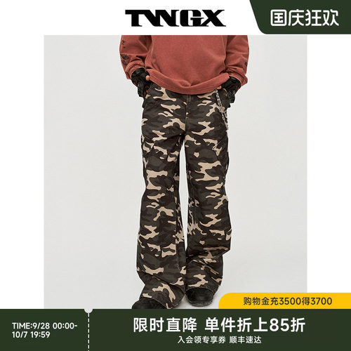 TeenieWeenie小熊男装2026年秋季时尚户外迷彩印花牛仔工装休闲裤
