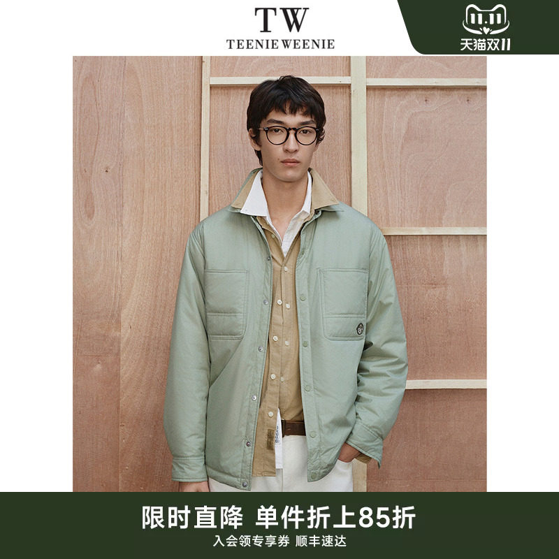 TeenieWeenie小熊男装刺绣简约宽松防泼水休闲衬衫棉服男士外套