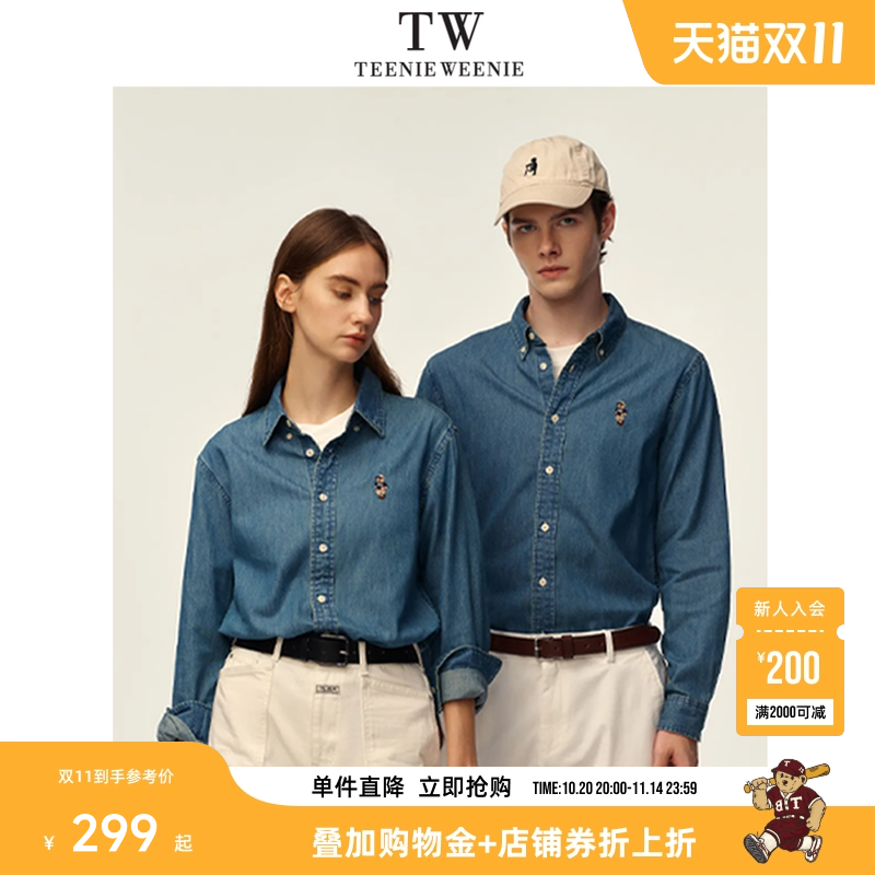 TeenieWeenie小熊男装休闲纯棉出游牛仔衬衫美式复古
