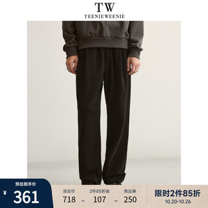 TeenieWeenie小熊2023秋冬季新款男装黑色卫裤复古宽松情侣运动裤