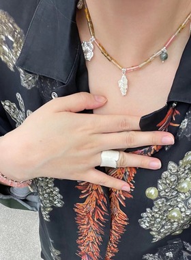 OLIOEACETO纯银超宽戒指