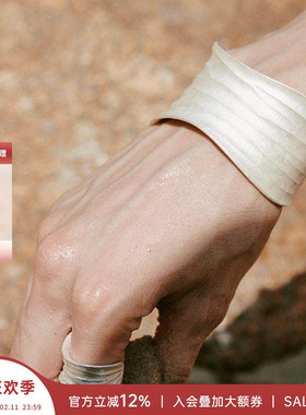 KHEMIA 安格集合店 25新Folha手工肌理叶脉开口手镯Petal花瓣耳饰