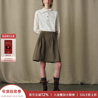 MARCHEN古典学院风收束叠搭衬衫