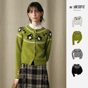 现货 安格集合店25AW羊驼毛圆领企鹅小马开衫 田曦薇同款 MARCHEN