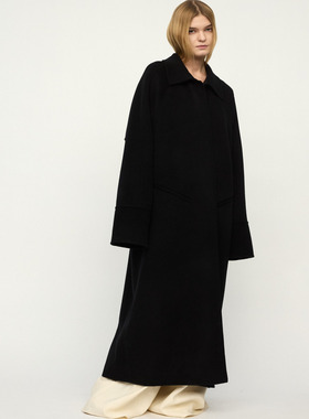 RUOHAN 安格集合店 25AW秋冬新款KISH黑色羊绒长款大衣外套