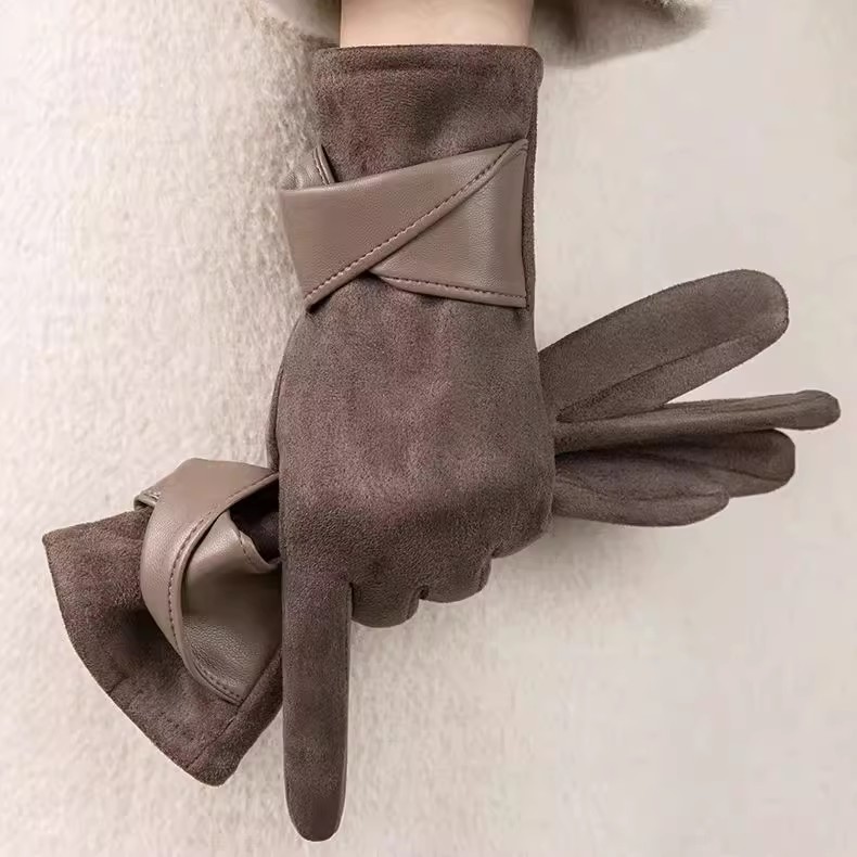 加绒保暖可触屏常规开车分指手套