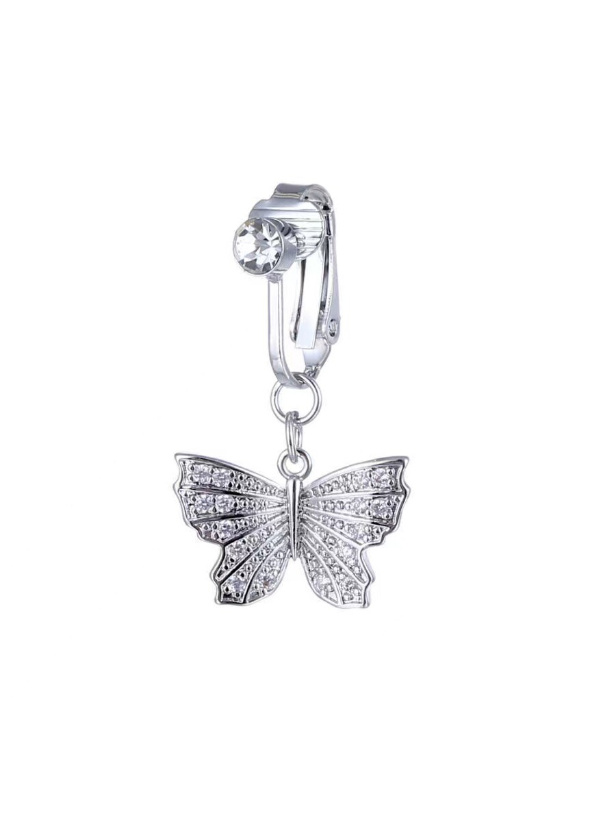 NO PIERCING NAVEL NAILS NO NEED TO PIERCE HOT GIRLS NICHE INS FIRE EUROPEAN AND AMERICAN HYPOALLERGENIC NON-POROUS ZIRCON FAKE NAVEL CLIPS