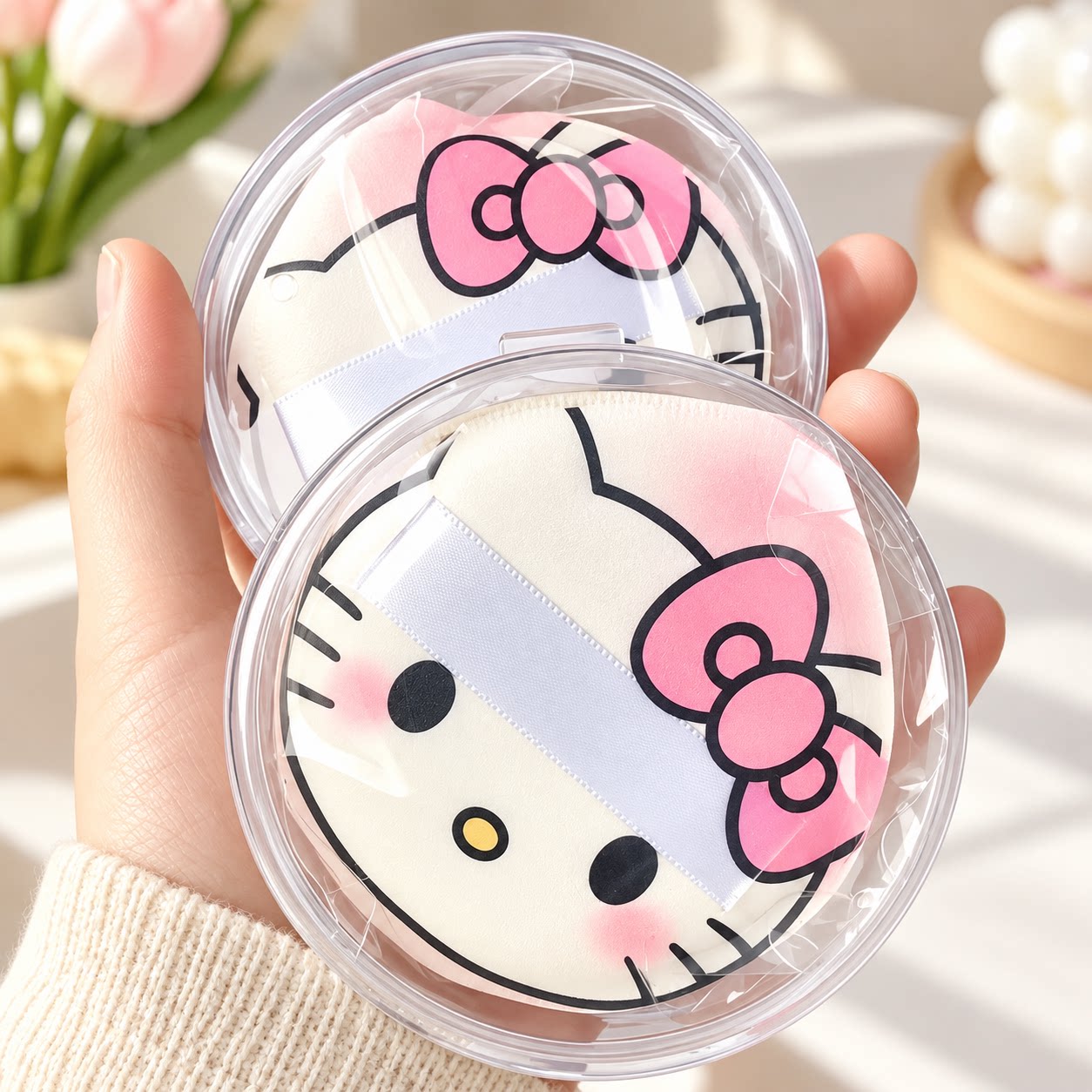 可爱HelloKitty棉花糖粉扑超软不吃粉干湿两用粉底液化妆气垫粉扑