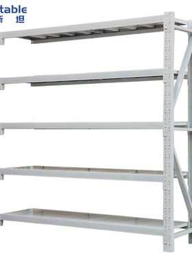 稳斯坦W877库房仓库货架铁置物架展示架子仓储货架五层白色-500公