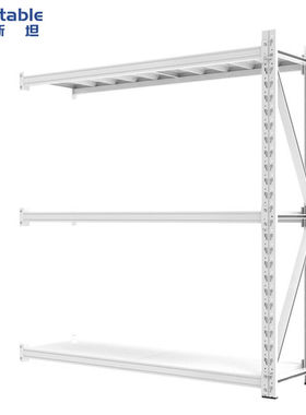 稳斯坦W877库房仓库货架铁置物架展示架子仓储货架三层白色-轻型1