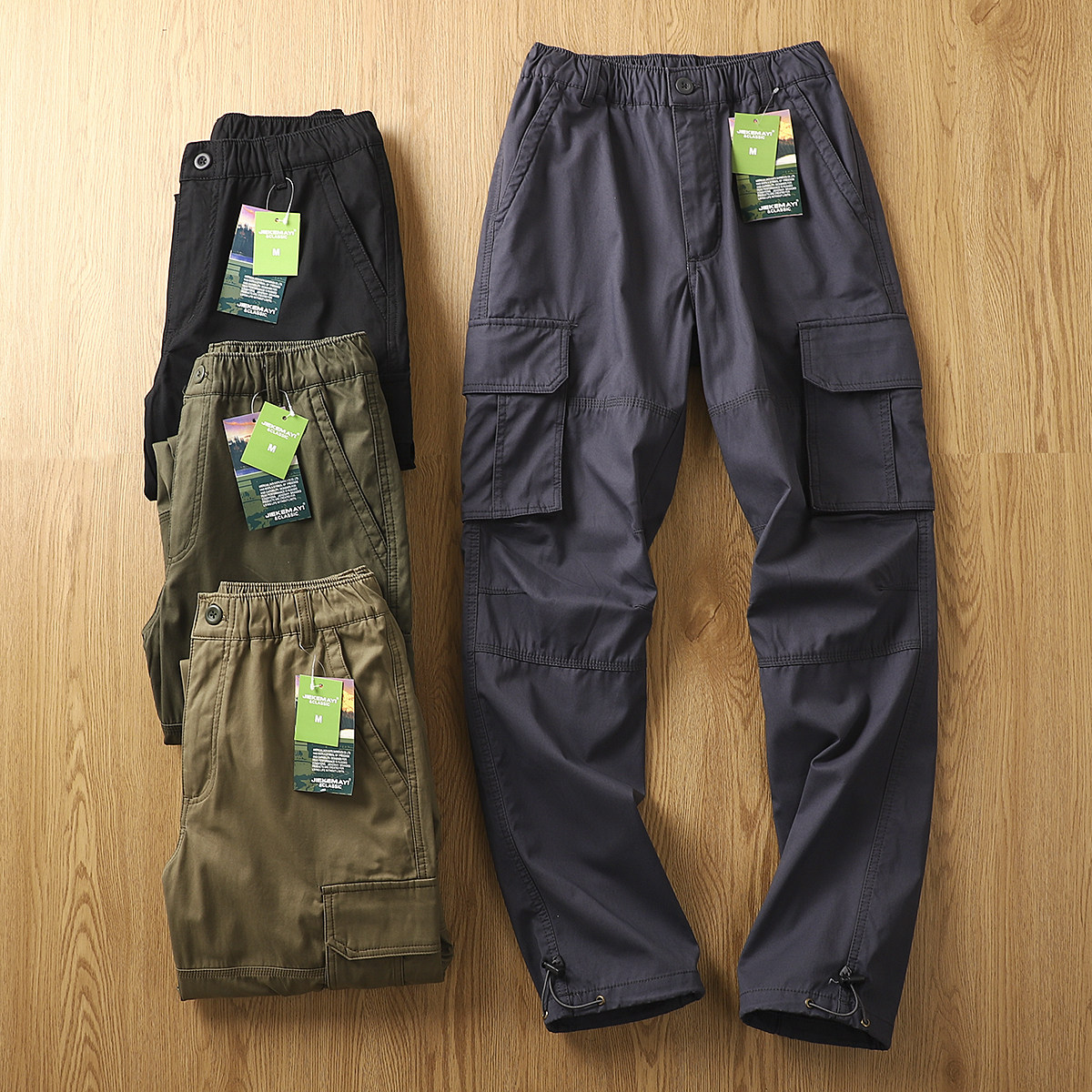 德国订单！男士户外3D立体裁剪宽松运动登山直筒多口袋工装休闲裤