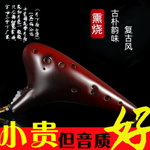 陶笛乐器12孔AC初学者入门中音十二孔C调专业陶埙小学生笛子吹奏